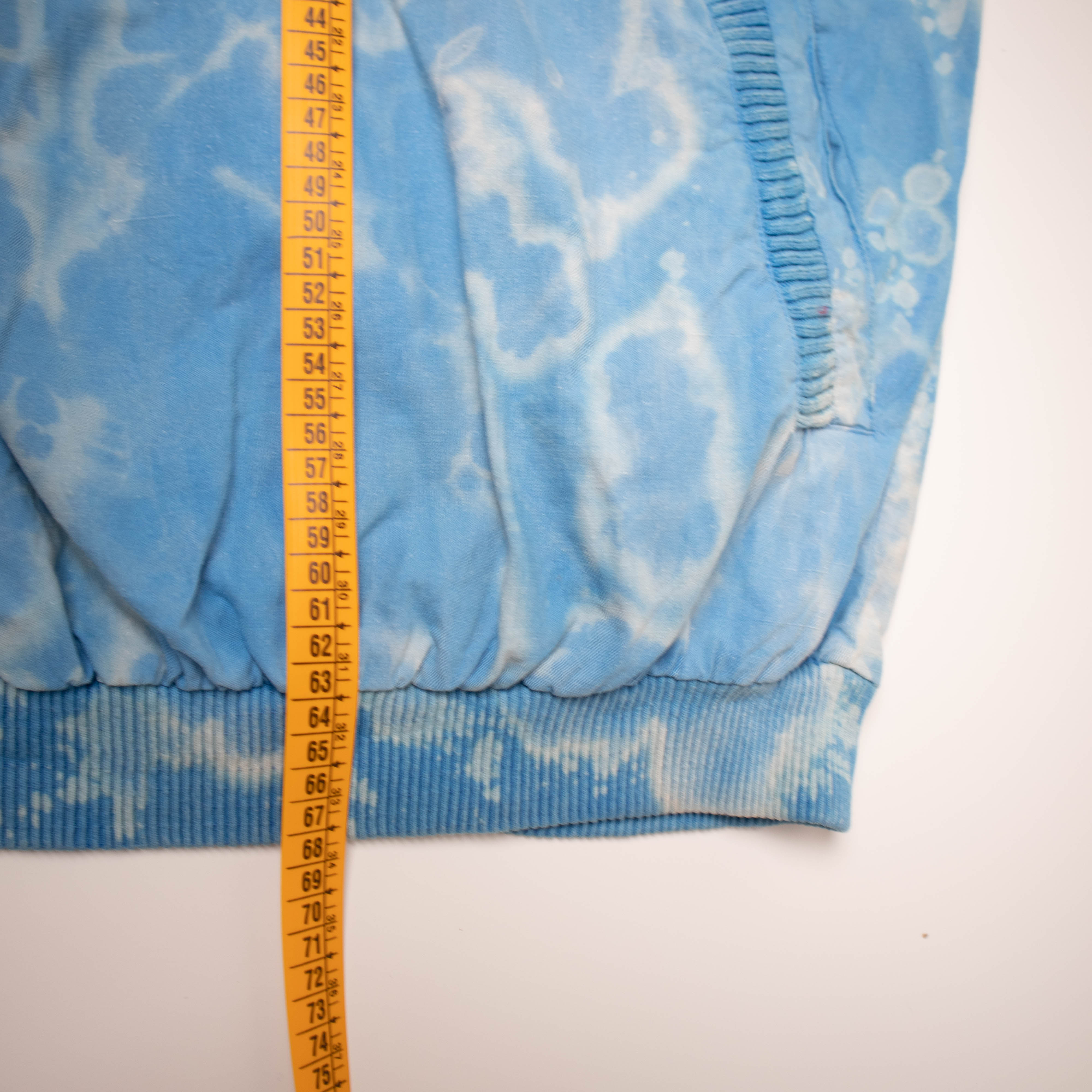 Vintage 80s 90s Rodeo blue tie dye buttoned Sweatshirt - Size L/XL