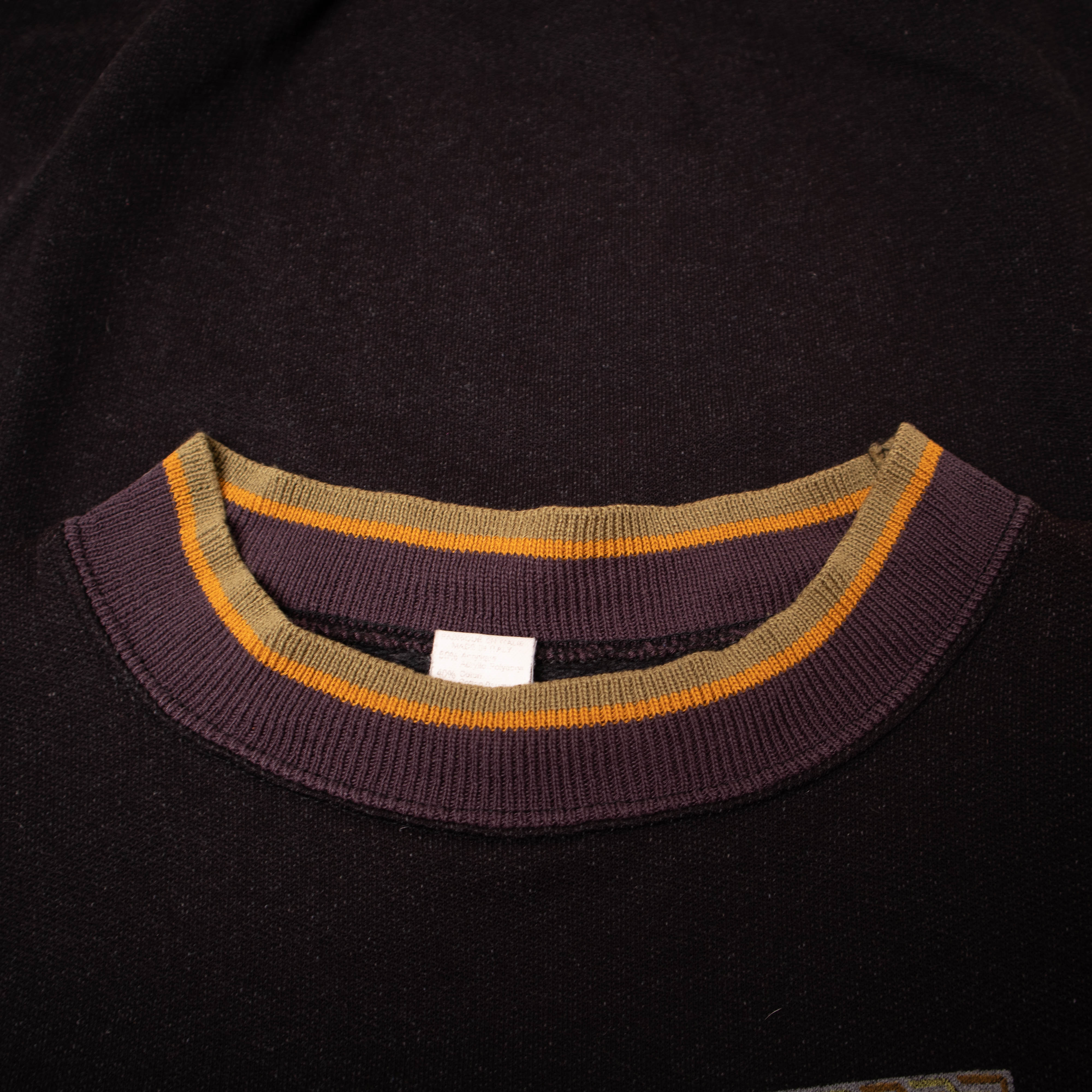 Vintage 80s 90s black embroidered Sweatshirt - Size M