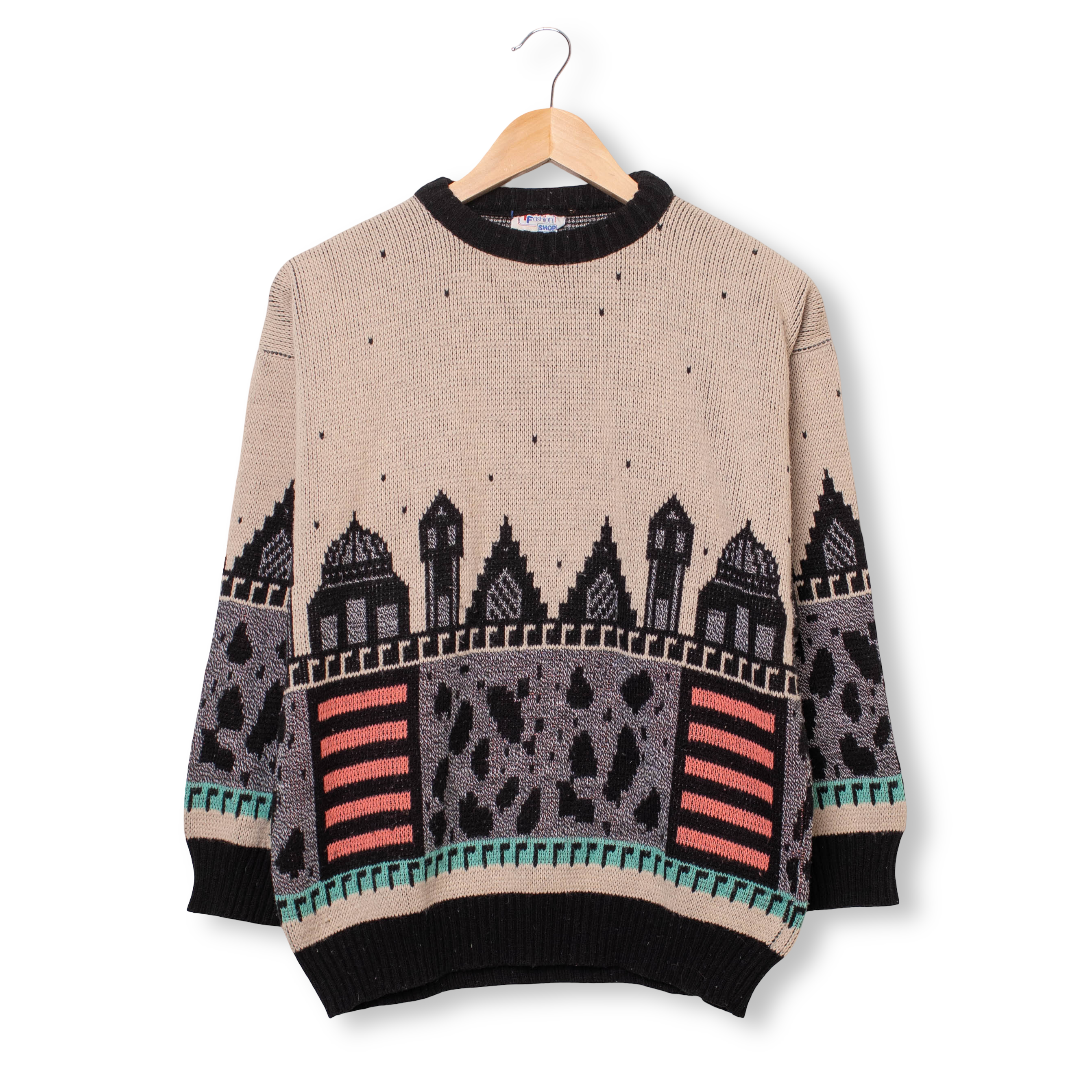 Vintage 80s 90s multicolor graphic Sweater - Size S/M