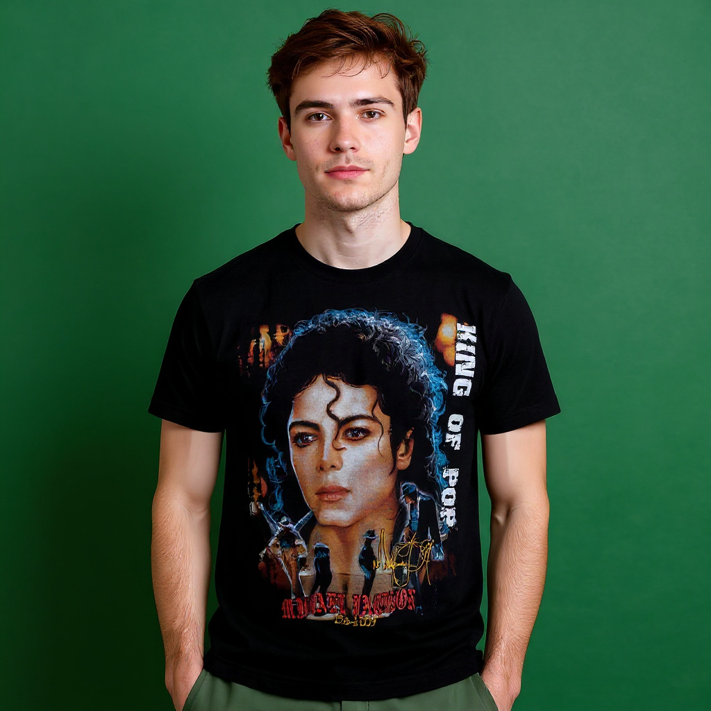 Vintage Michael Jackson graphic print black T shirt - Size XL