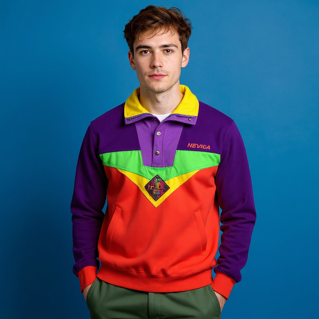 Vintage 80/90s Nevica colorblock geometric Fleece - Size M