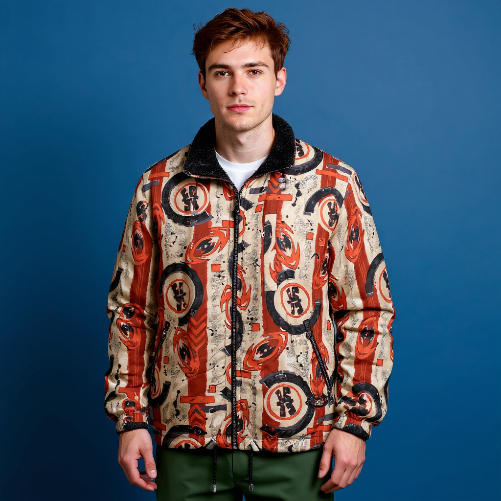 Vintage 80s 90s multicolor abstract Winter Jacket - Size M/L