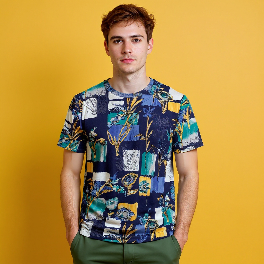 Vintage 90s abstract graphic multicolor T shirt - Size M/L