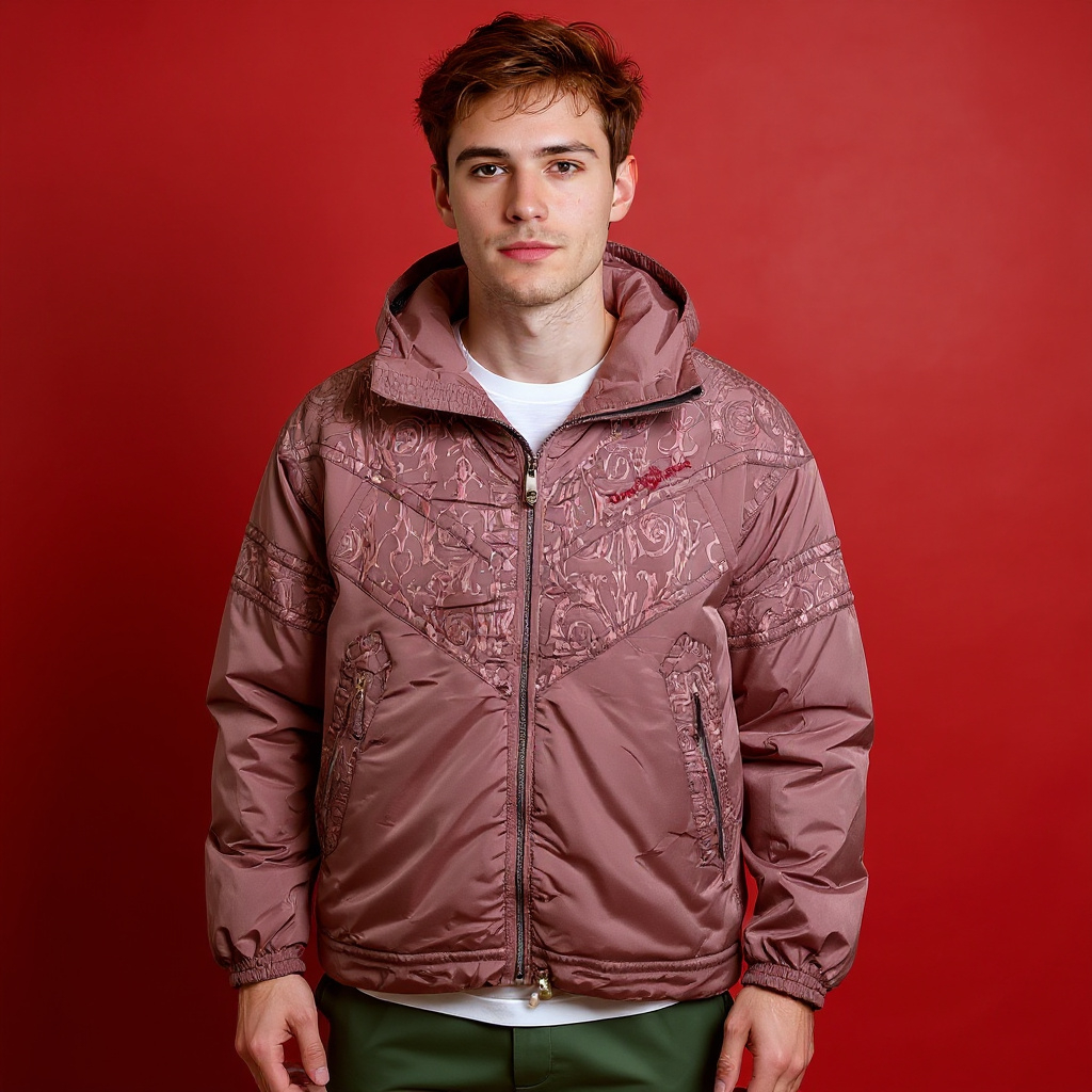 Vintage 80s 90s pink abstract Winter Jacket - Size M