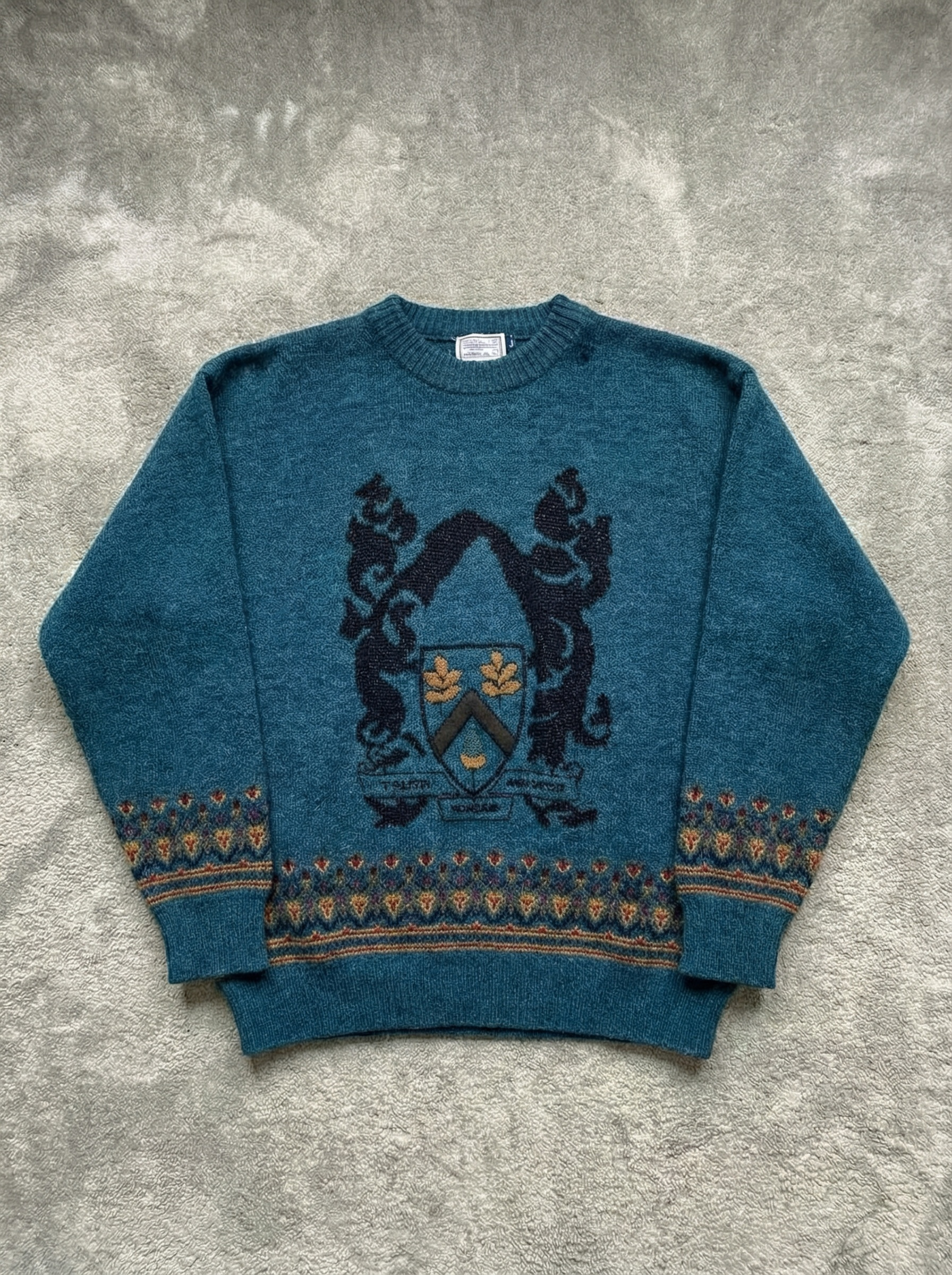 Vintage 80s 90s blue 50% alpaka and wool Sweater - Size L