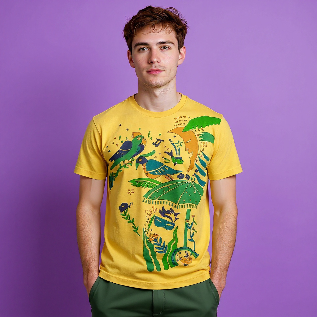 Vintage 90s yellow graphic animal print T shirt - Size XL/XXL