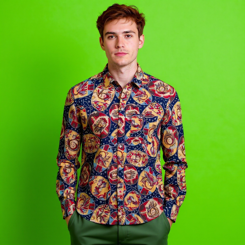 Vintage 90s indian rodeo blue and orange long sleeve Shirt - Size S/M