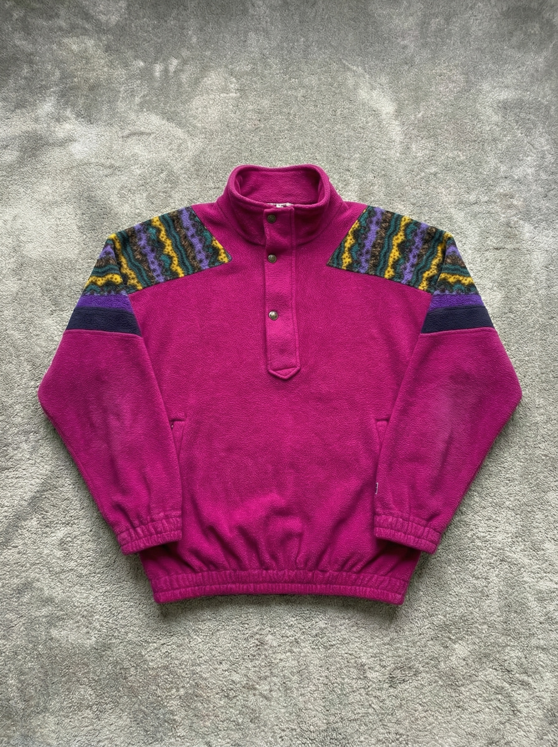 Vintage 80/90s fucsia abstract Fleece - Size L/XL
