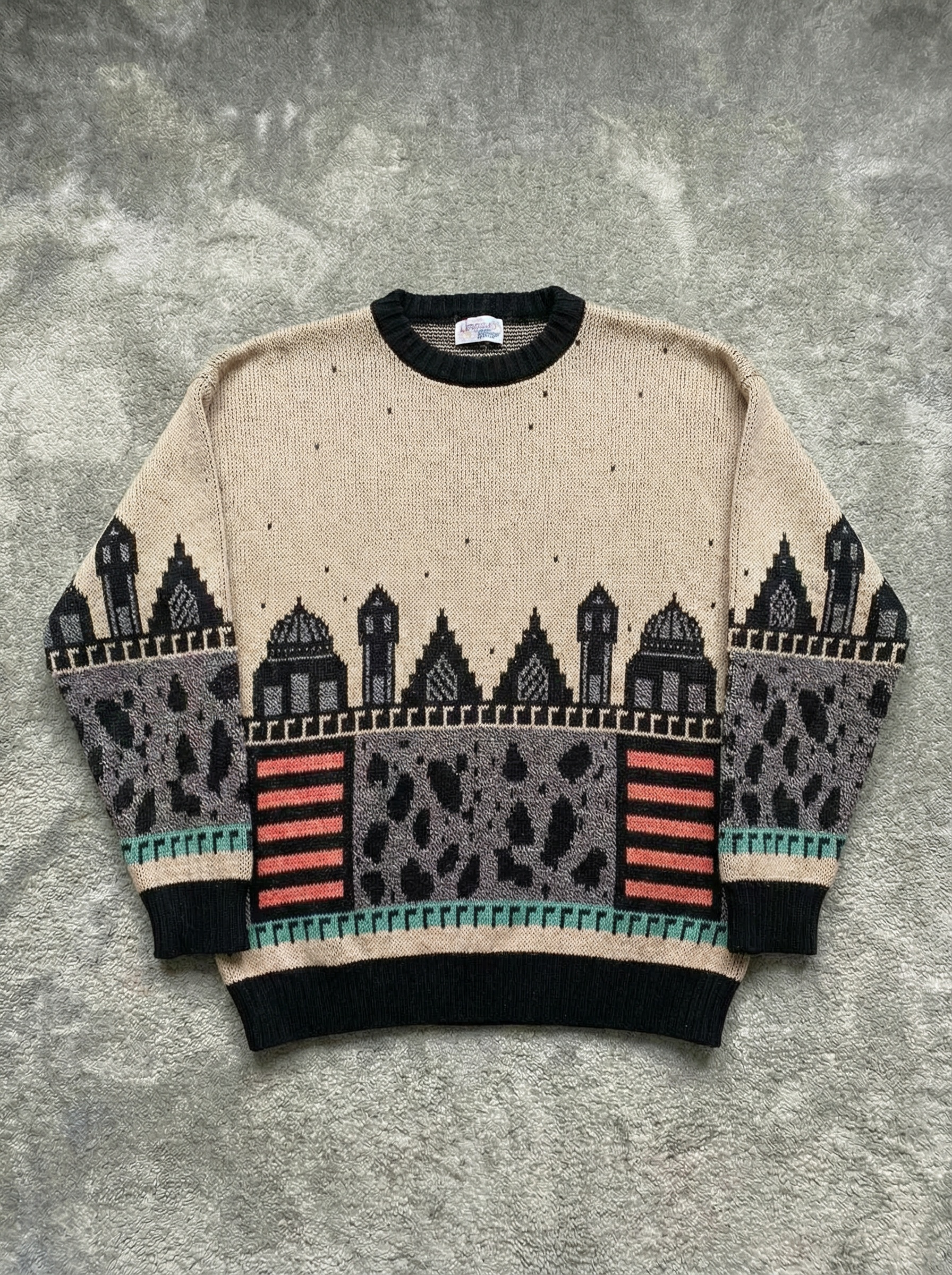 Vintage 80s 90s multicolor graphic Sweater - Size S/M