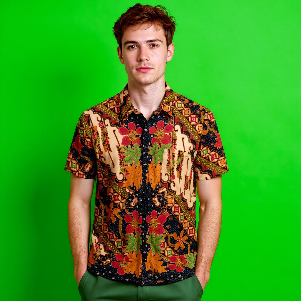 Vintage 90s black and orange abstract print short sleeve Shirt - Size M/L